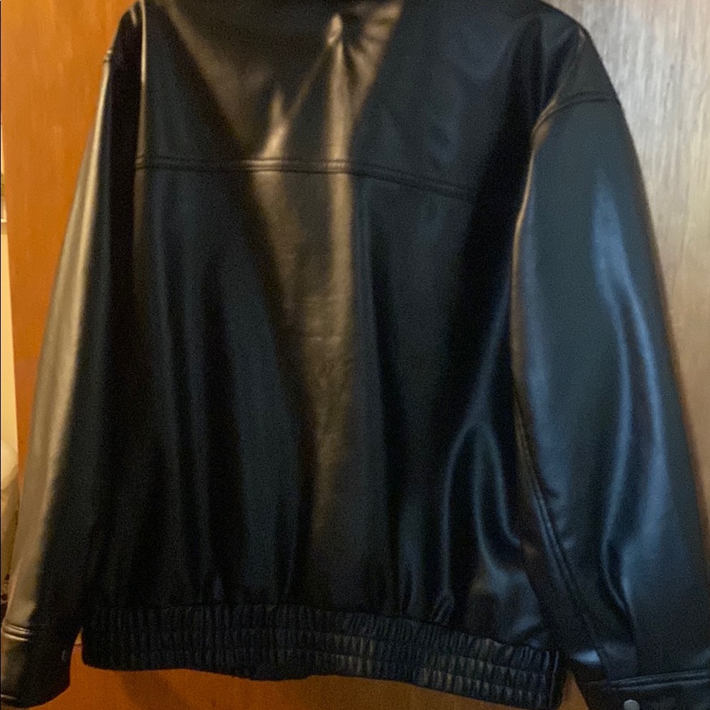 Old Navy Oversized Black Faux Leather Jacket for Women Medium - Picture 5 of 5